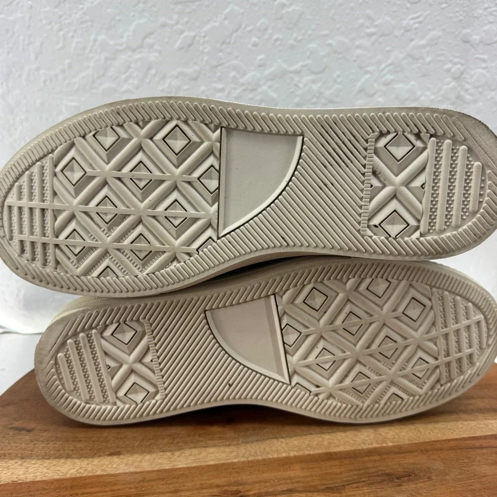 CHAMARIPA Black Canvas‎ Platform Sneakers Women EU 40 US 9 Cream Toe Cap